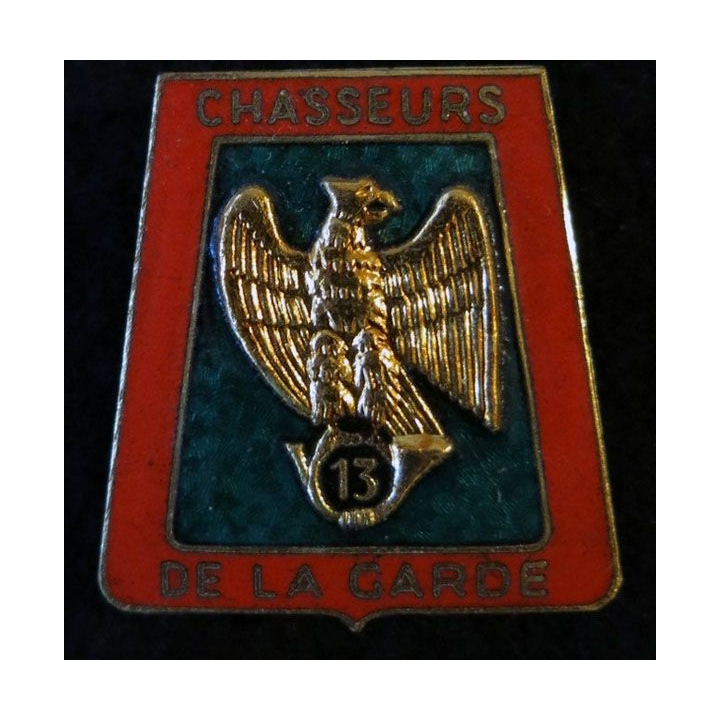 13° RCH : 13° régiment de chasseurs de fabrication non marquée G. 2252 en émail