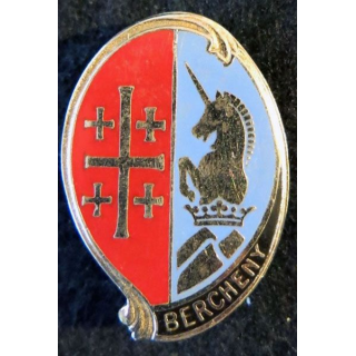1° RHP : insigne métallique du 1° régiment de hussards parachutistes de fabrication Drago Paris H. 295