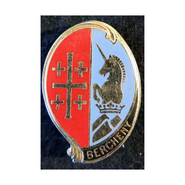 1° RHP : insigne métallique du 1° régiment de hussards parachutistes de fabrication Drago Paris H. 295