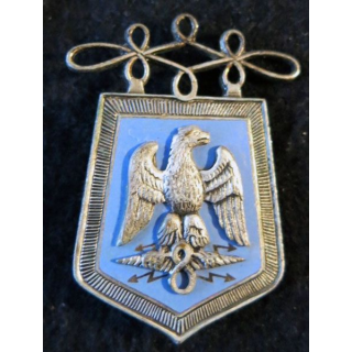 8° RH : insigne métallique du 8° régiment de hussards de fabrication Andor en émail
