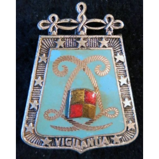 5° RH : insigne métallique du 5° régiment de hussards vigilantia de fabrication Drago G. 1037 émail