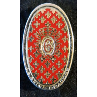 6° RD : insigne métallique du 6° régiment de dragons de fabrication Drago Paris G. 1012