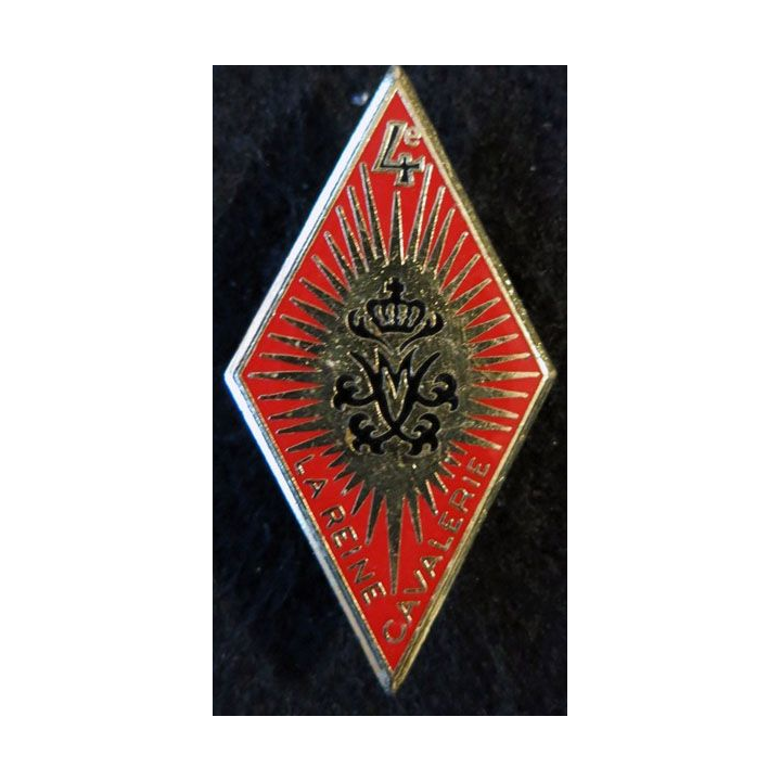 4° RC : insigne métallique du 4° régiment de cuirassiers de fabrication Delsart Sens G. 942