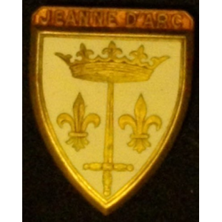  Insigne métallique du croiseur Jeanne d'Arc de fabrication Courtois