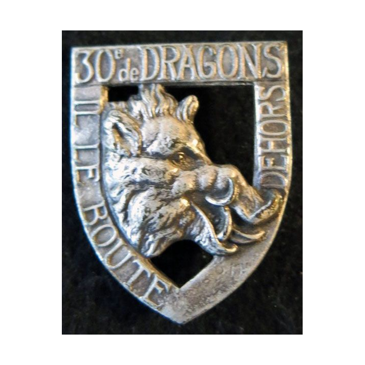 30° RD : insigne métallique du 30° régiment de dragons de fabrication Drago Paris