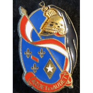 3° RD : insigne métallique du 3° régiment de dragons de fabrication Delsart G. 3033