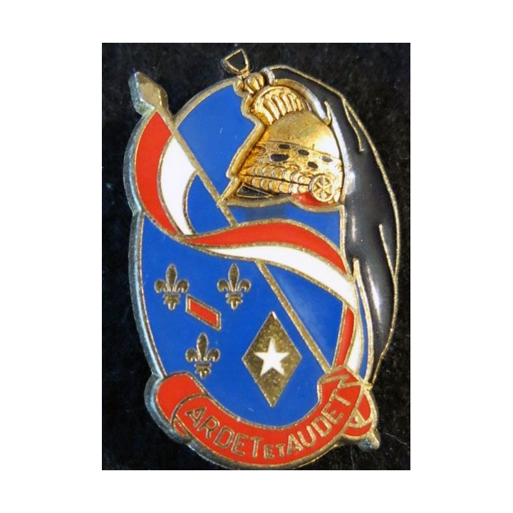 3° RD : insigne métallique du 3° régiment de dragons de fabrication Delsart G. 3033