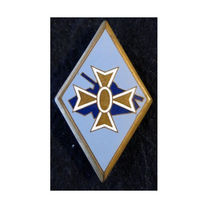 1° DB : insigne métallique de la 1° division blindée de fabrication Drago Paris H. 107 en émail