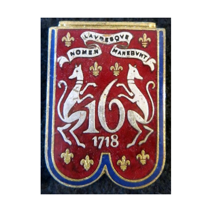 16° RD : 16° régiment de dragons de fabrication Drago Paris en émail