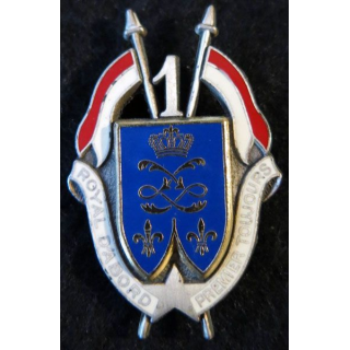 1° RD : insigne métallique du 1° régiment de dragons de fabrication Delsart G. 1608