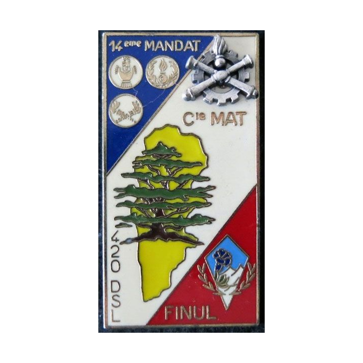 420° DSL : Insigne métallique de la compagnie Matériel du 420° détachement de soutien logistique de fabrication Delsart