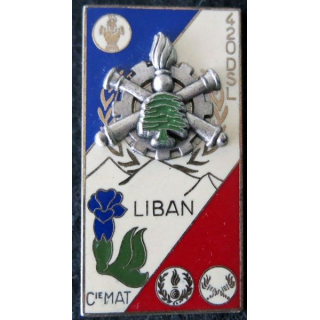 420° DSL : Insigne métallique de la compagnie Matériel du 420° détachement de soutien logistique de fabrication Delsart