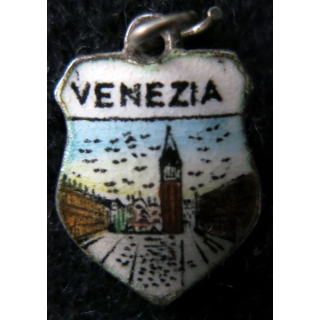 BLASON NANCY : Ancien blason en émail de la ville de Nancy 24 x 34 mm avec anneau