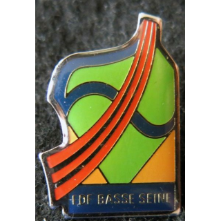 Pin's métallique verni  EDF Basse Seine de 27 mm