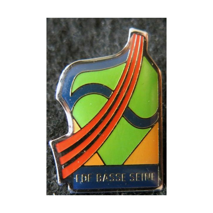 Pin's métallique verni  EDF Basse Seine de 27 mm