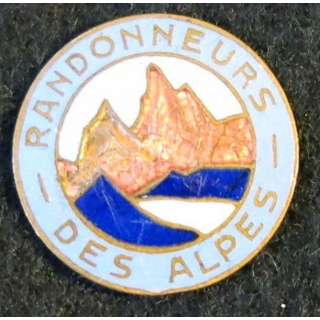 ALPES : insigne métallique des randonneurs des alpes sans attache éclat d'émail