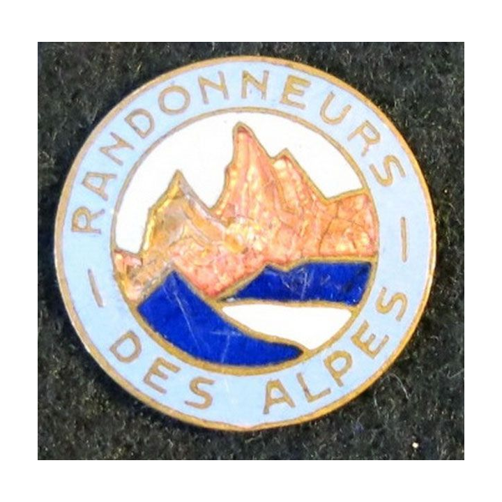 ALPES : insigne métallique des randonneurs des alpes sans attache éclat d'émail