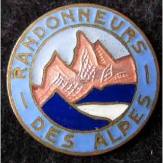 ALPES : insigne métallique des randonneurs des alpes sans attache en émail