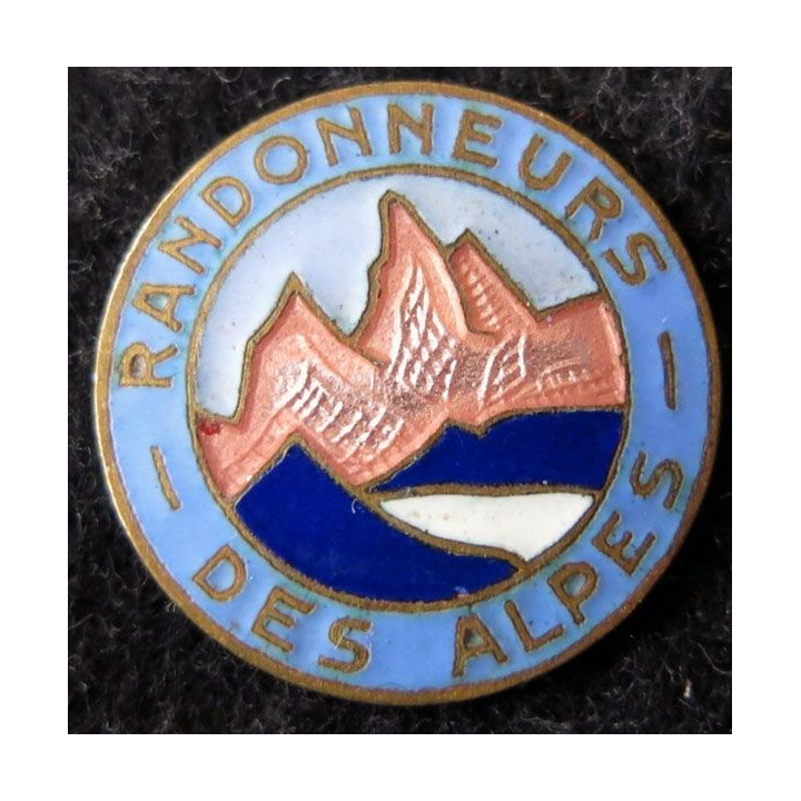 ALPES : insigne métallique des randonneurs des alpes sans attache en émail
