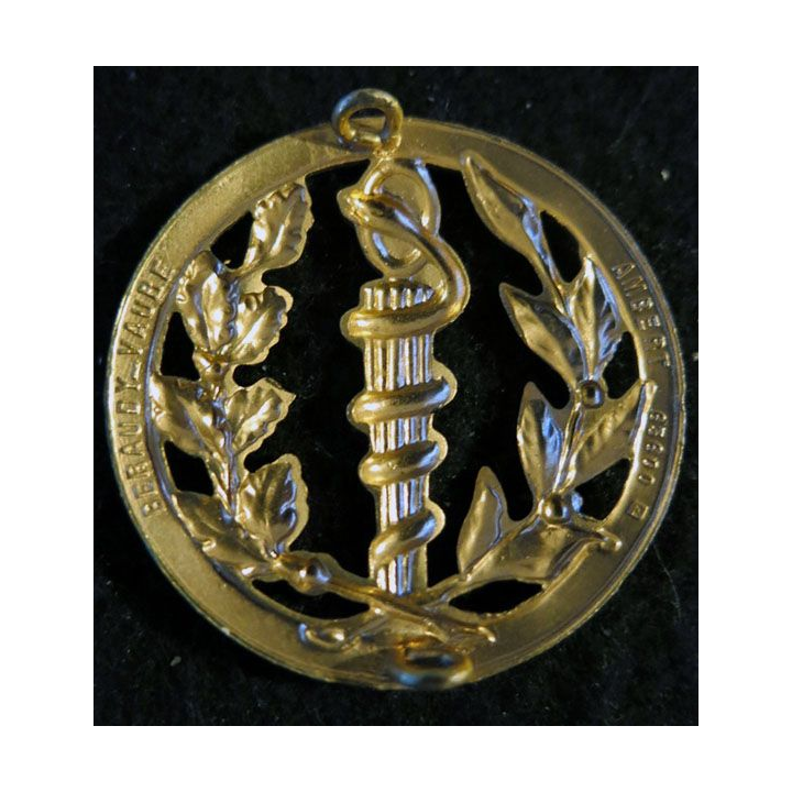 INSIGNE DE BÉRET : insigne de béret du service de santé de fabrication Beraudy-Vaure