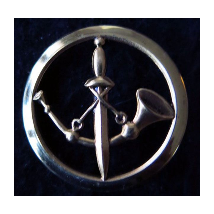 INSIGNE DE BÉRET : Insigne de béret de la Poste aux armées en métal doré fabrication Beraudy-Vaure Ambert