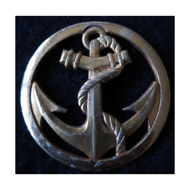 insigne de béret des troupes coloniales et de marine Coinderoux Paris doré