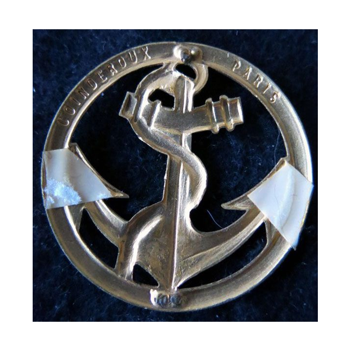 insigne de béret des troupes coloniales et de marine Coinderoux Paris doré