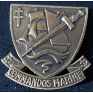 INSIGNE DE BÉRET : insigne de béret des commandos Marine fabrication Drago deux épingles