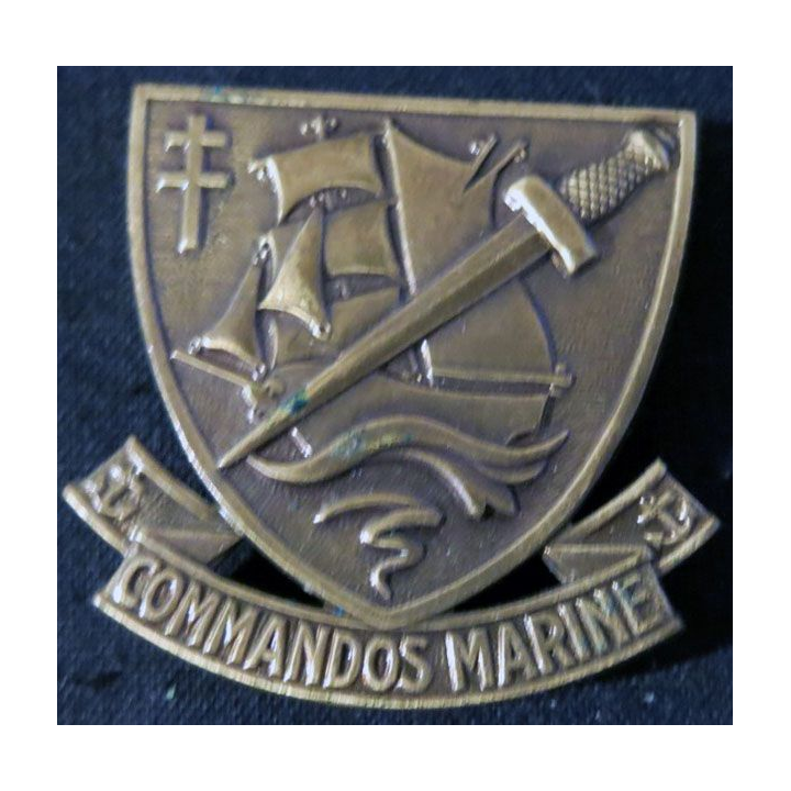 INSIGNE DE BÉRET : insigne de béret des commandos Marine fabrication Drago deux épingles