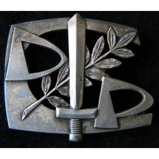 INSIGNE DE BÉRET CDP : Insigne de béret de la compagnie diffusion production Drago Paris G. 1644 lettre P ajouré
