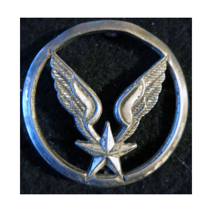 INSIGNE DE BÉRET : insigne de béret de l'aviation légère de l'armée de terre ALAT Béraudy-Vaure argenté