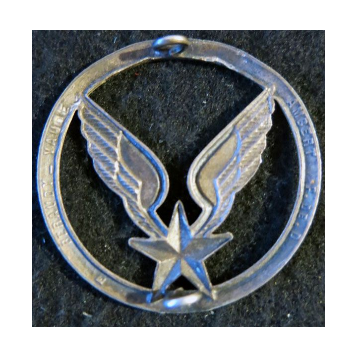 INSIGNE DE BÉRET : insigne de béret de l'aviation légère de l'armée de terre ALAT Béraudy-Vaure argenté