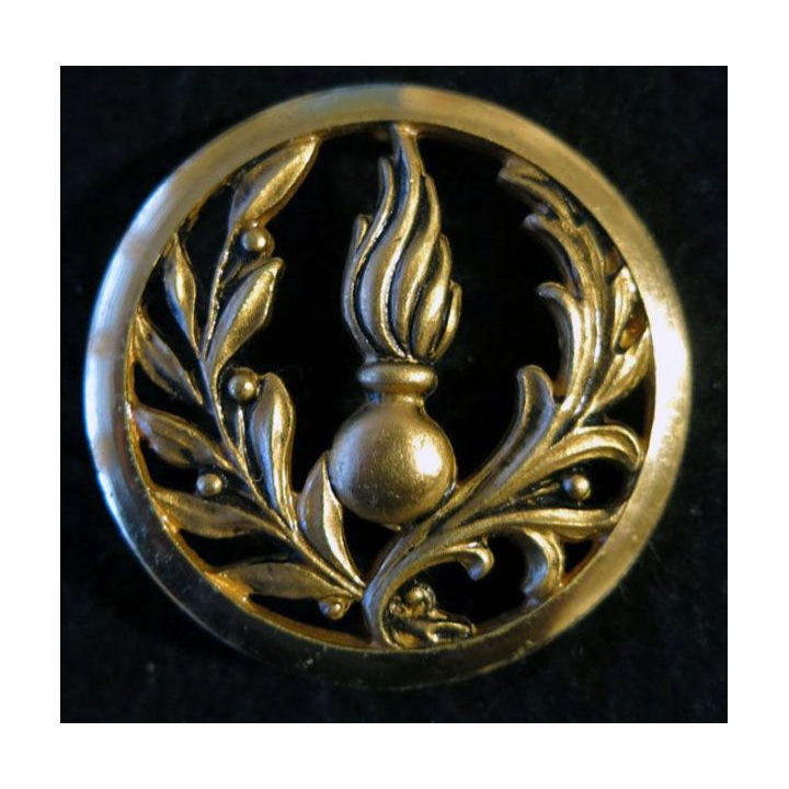 INSIGNE DE BÉRET : insigne de béret de l'Intendance et du commissariat doré de fabrication Beraudy-Vaure