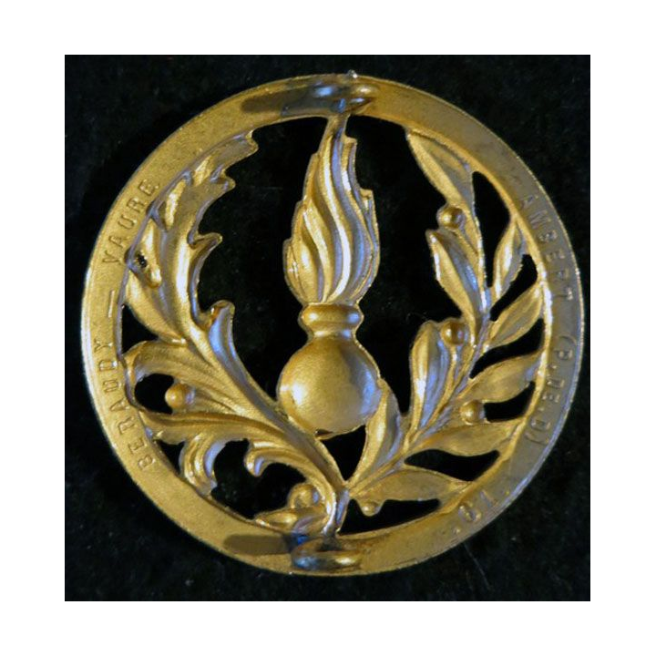 INSIGNE DE BÉRET : insigne de béret de l'Intendance et du commissariat doré de fabrication Beraudy-Vaure
