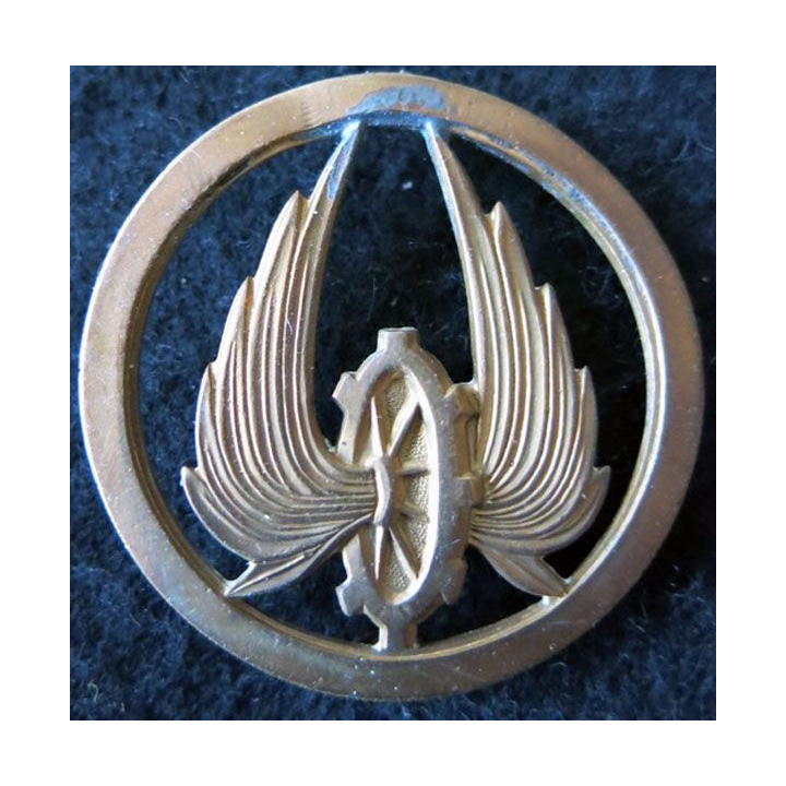 INSIGNE DE BÉRET : insigne de béret de l'arme du train de fabrication L. Bichet cuivré (RARE)