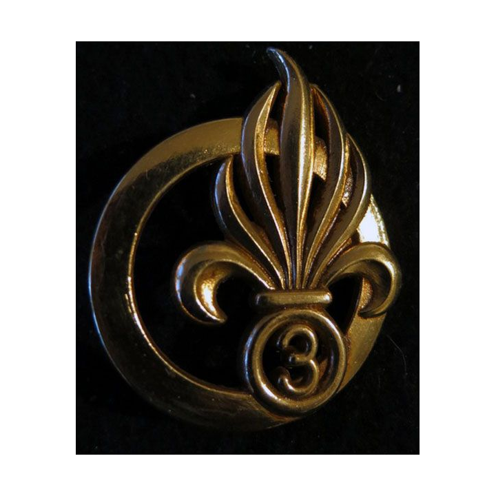 INSIGNE DE BÉRET 3° REI : insigne de béret du 3° régiment étranger d'infanterie de fabrication Coinderoux G. 3840