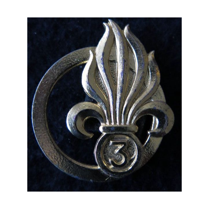 INSIGNE DE BÉRET 3° REI : insigne de béret du 3° régiment étranger d'infanterie de fabrication Drago Paris