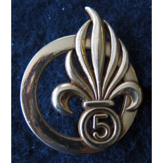 INSIGNE DE BÉRET 5° REI : insigne de béret du 5° régiment étranger d'infanterie de fabrication Coinderoux G. 3840