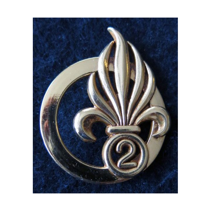 INSIGNE DE BÉRET 2° REG : insigne de béret du 2° régiment étranger de génie de fabrication Coinderoux G. 3840