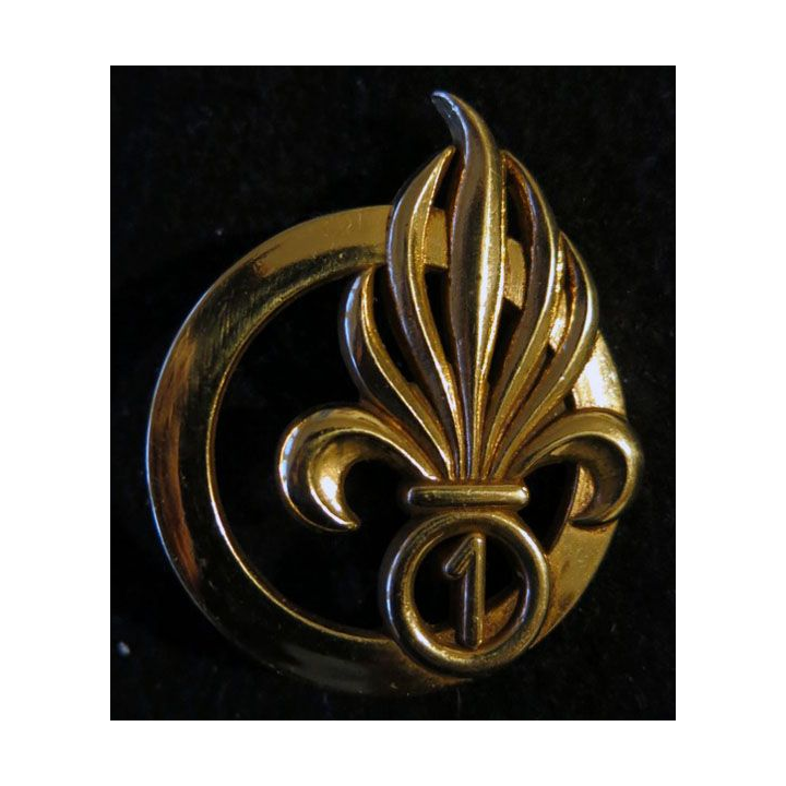 INSIGNE DE BÉRET 1° RE : insigne de béret du 1° régiment étranger de fabrication Coinderoux G. 3840