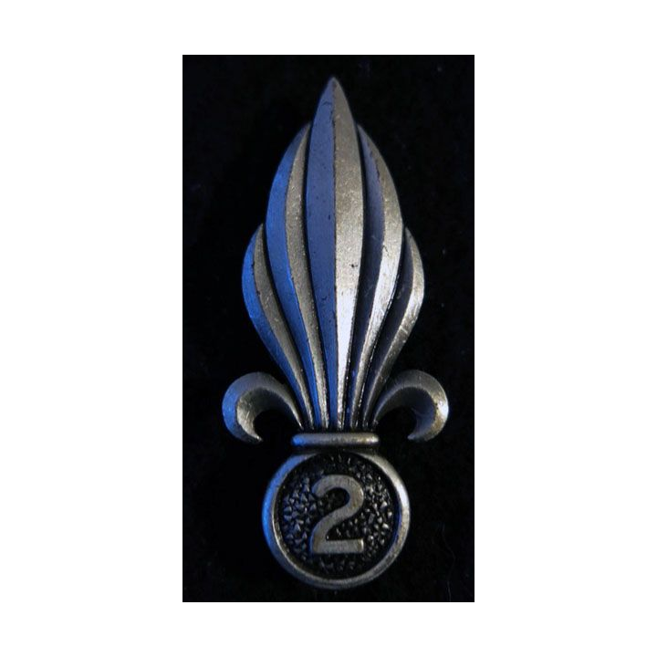 INSIGNE DE BÉRET 2° REC : insigne de béret du 2° régiment étranger de cavalerie Drago Paris R 75