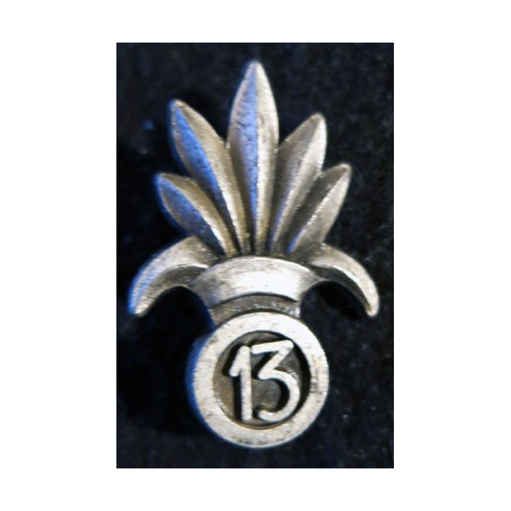 INSIGNE DE BÉRET 13° DBLE : insigne de béret de la 13° demi brigade de la  légion étrangère de fabrication Drago retirage R77