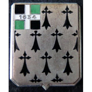 41° RI : Insigne métallique du 41° régiment d'infanterie de fabrication Drago Béranger dos lisse