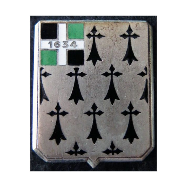 41° RI : Insigne métallique du 41° régiment d'infanterie de fabrication Drago Béranger dos lisse