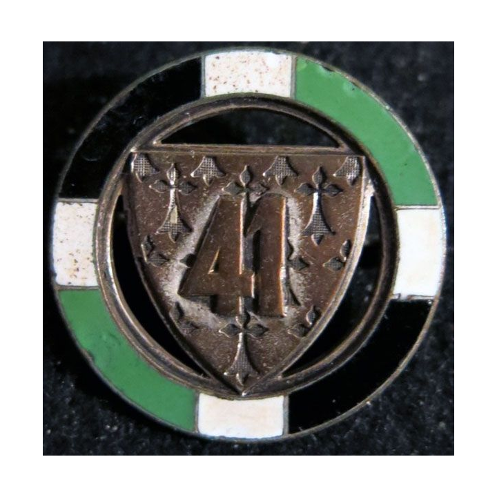 41° RI : Insigne métallique du 41° régiment d'infanterie en émail fabrication A.B.P.D dos lisse