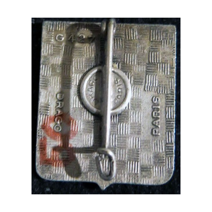 2° RI : insigne métallique du 2° régiment d'infanterie de fabrication Drago  G.427 Nef dorée en émail