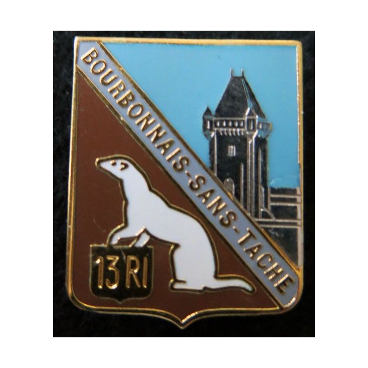 13° RI : 13° régiment d'infanterie de fabrication Arthus Bertrand Paris  type 1939 retirage émail