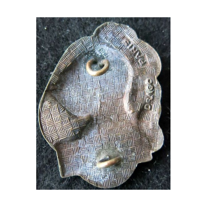 5° RI : insigne métallique du 5° régiment d'infanterie Navarre sans peur Drago Paris 1951 signé L. Bazor
