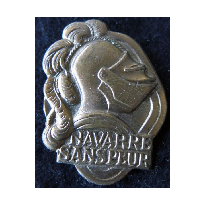 5° RI : insigne métallique du 5° régiment d'infanterie Navarre sans peur fabrication Aremail 1962