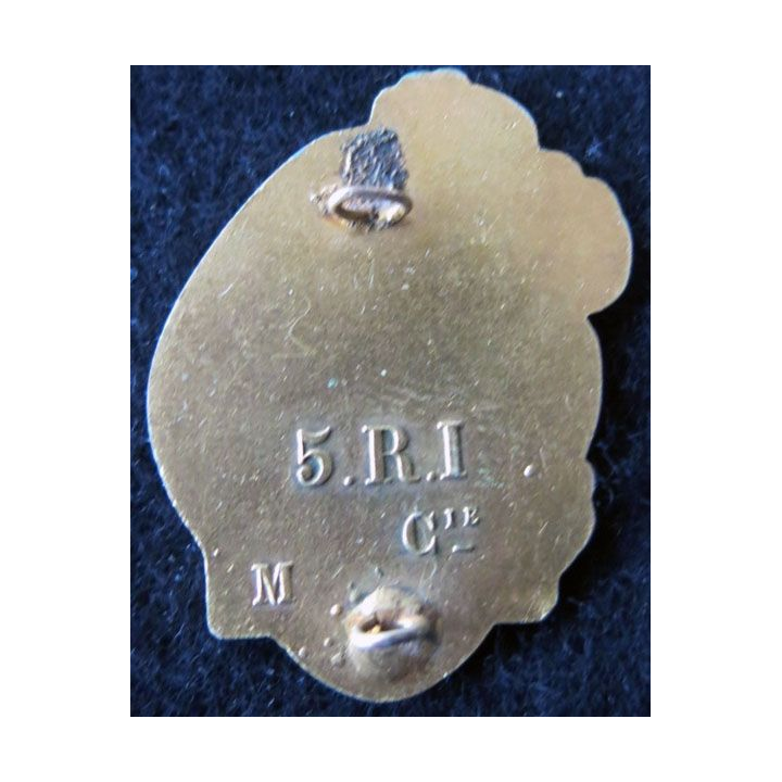 5° RI : insigne métallique du 5° régiment d'infanterie Navarre sans peur fabrication Monnaie de Paris